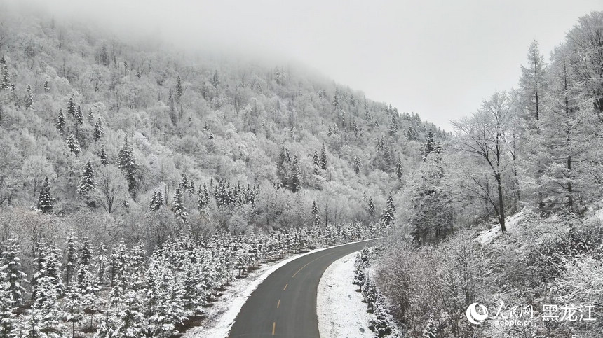 中國(guó)雪鄉(xiāng)景區(qū)迎來(lái)今秋首場(chǎng)降雪